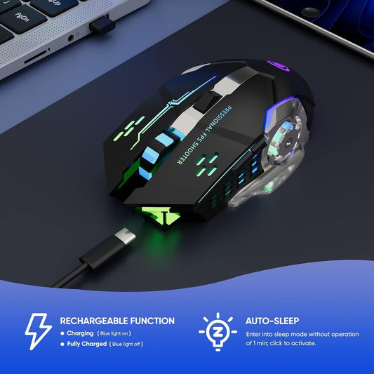 Wireless Gaming Mouse RGB Rechargeable Mouse